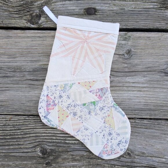 Christmas Stocking Multi Colored Patchwork - Picture 2 of 7